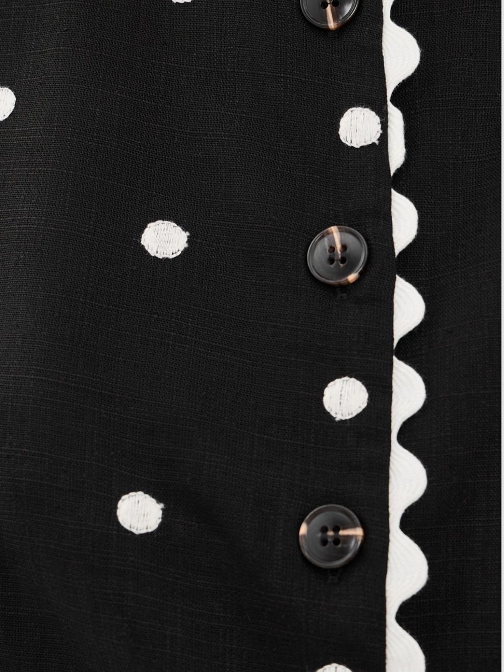 En Saison Black Polka Dot Scallop-Trim Mini Dress - Picture 5 of 6